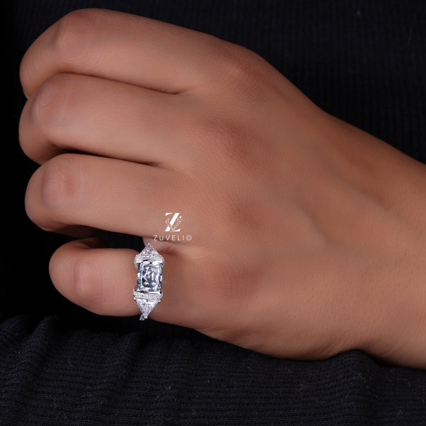 Vintage Blue Cushion Ring