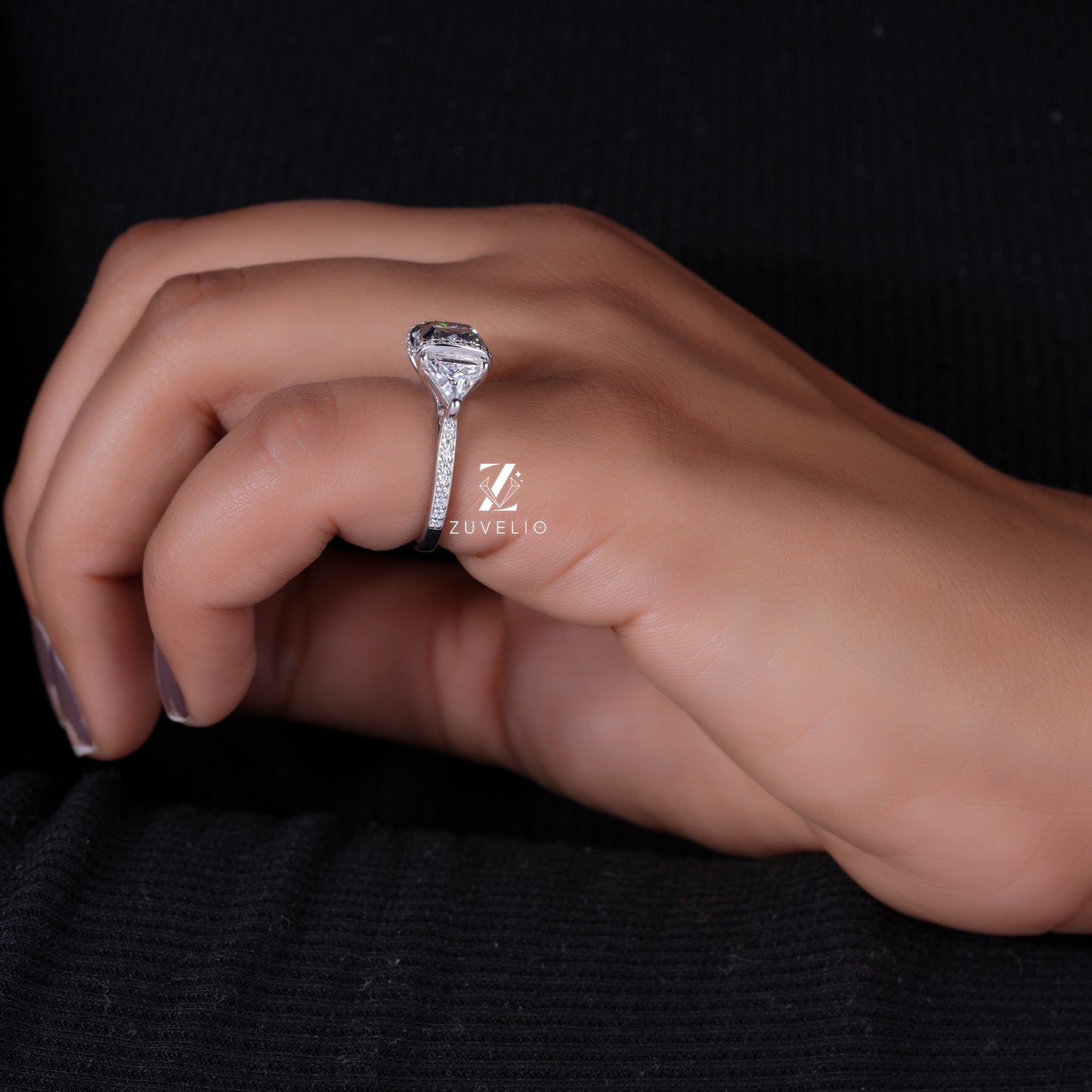 Vintage Blue Cushion Ring