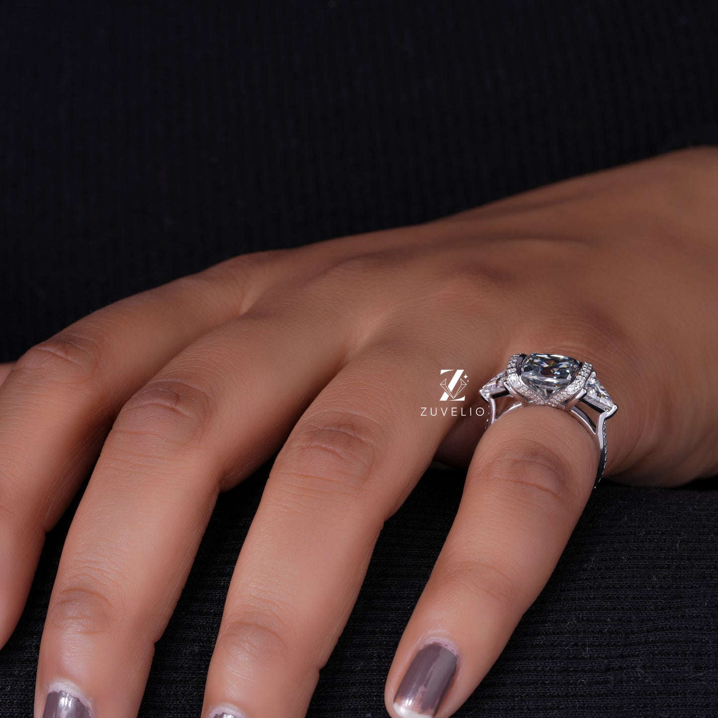 Vintage Blue Cushion Ring