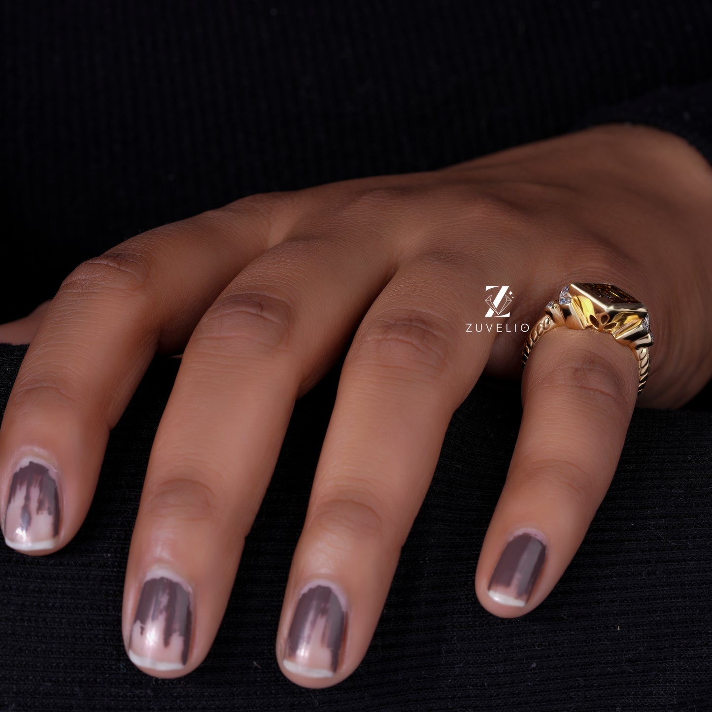 Champagne Lozenge Engagement Ring