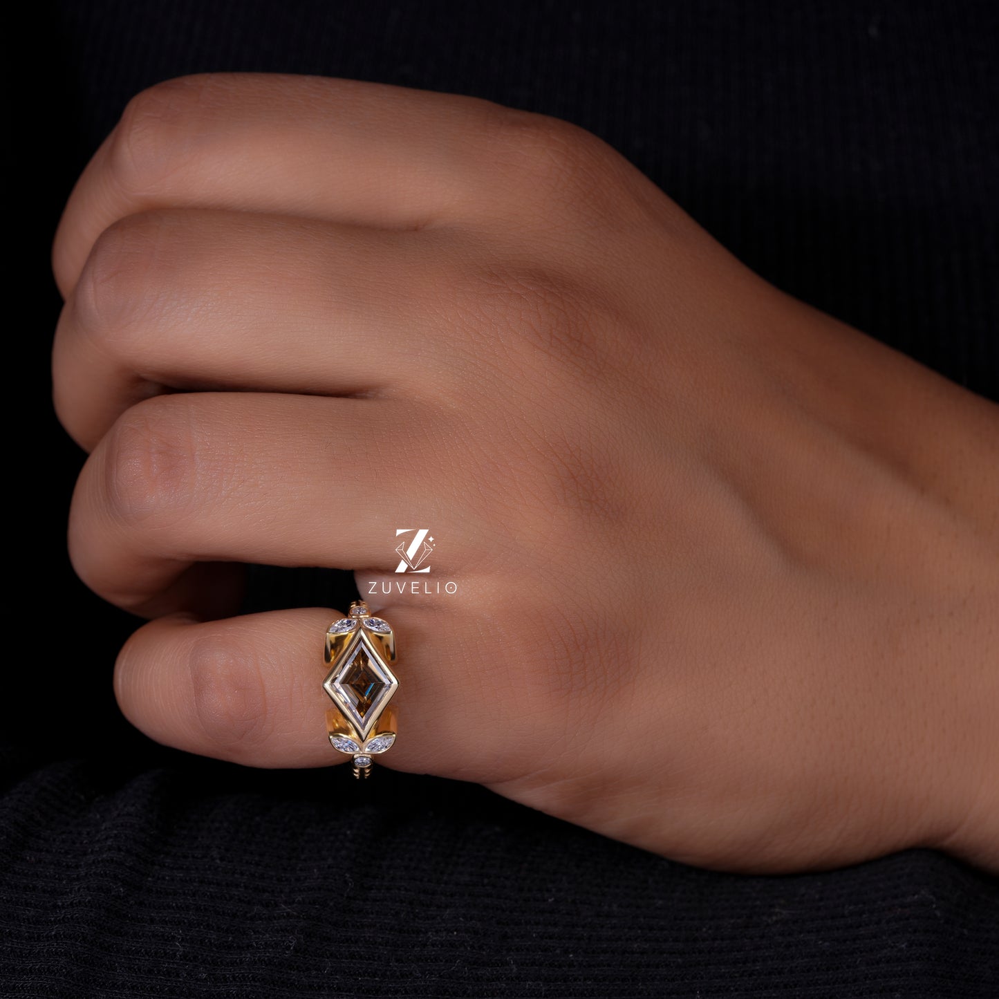 Champagne Lozenge Engagement Ring