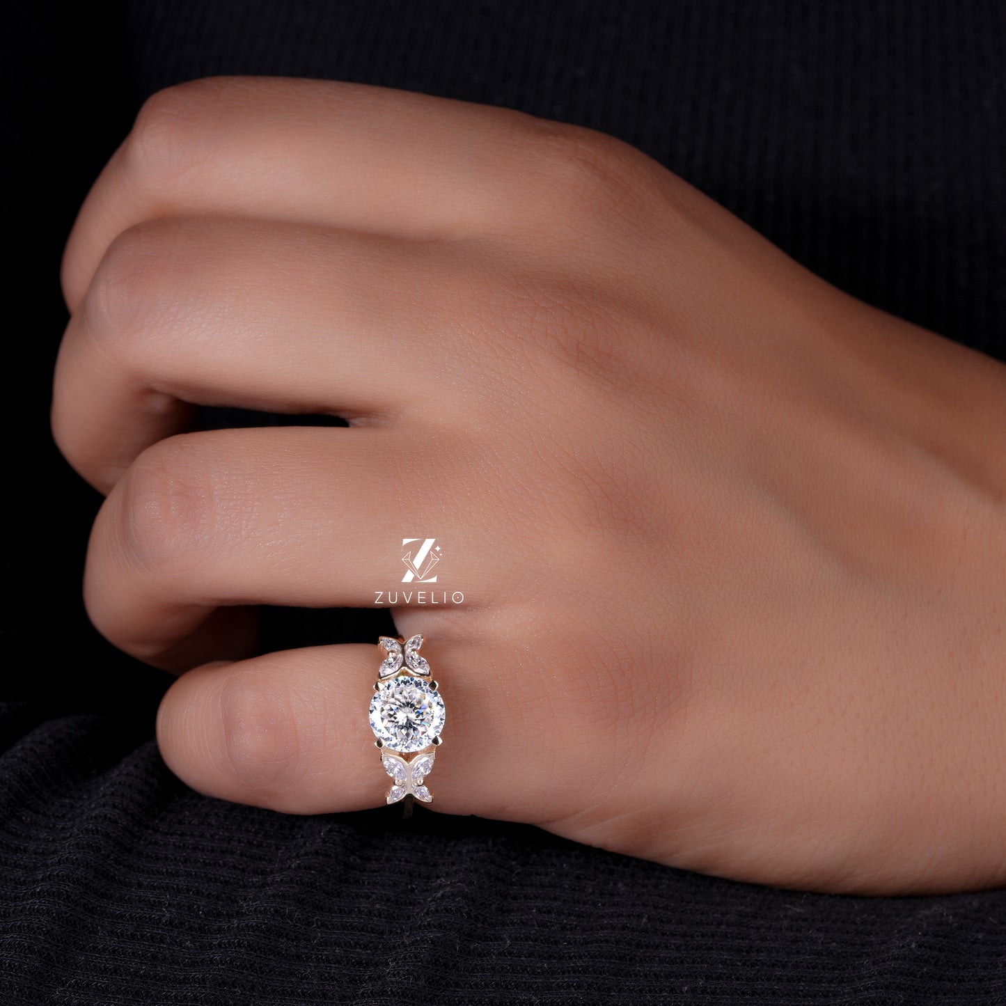 Butterfly Inspired Moissanite Ring