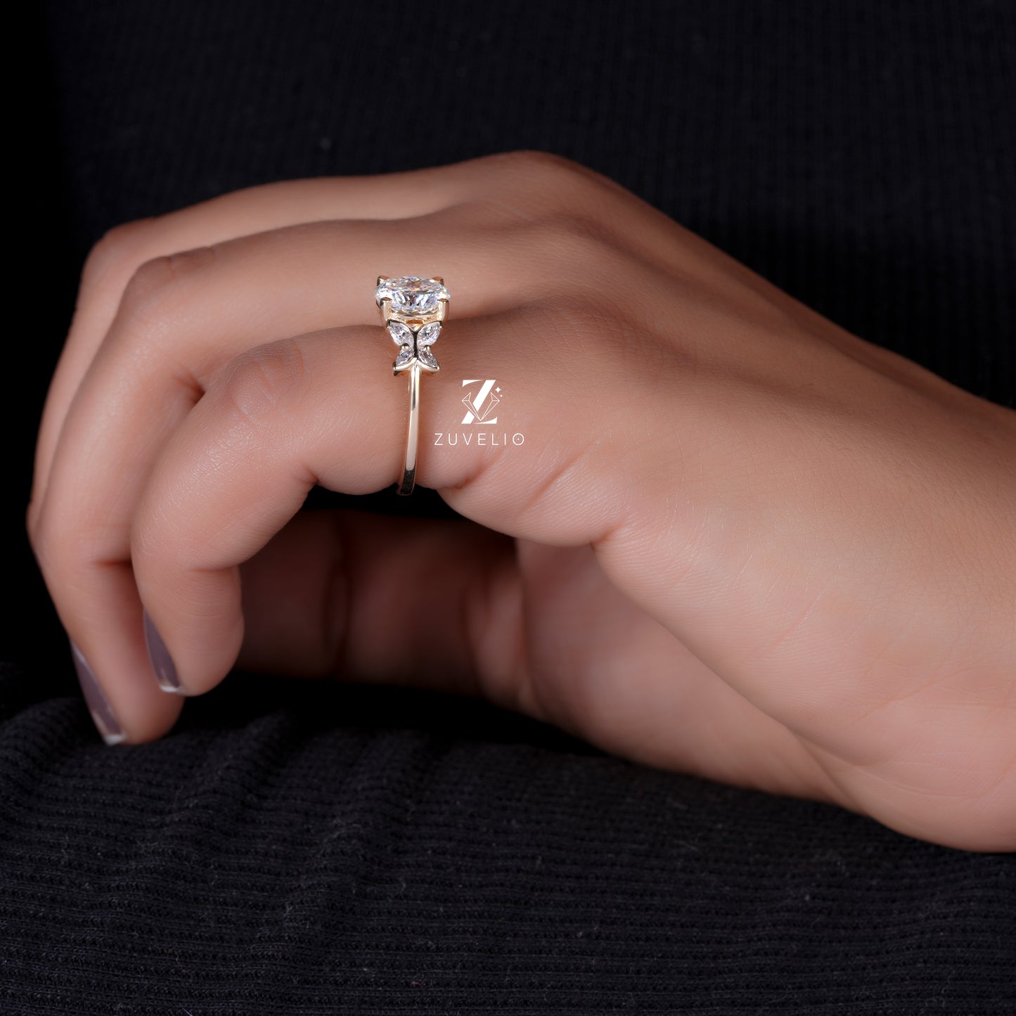 Butterfly Inspired Moissanite Ring