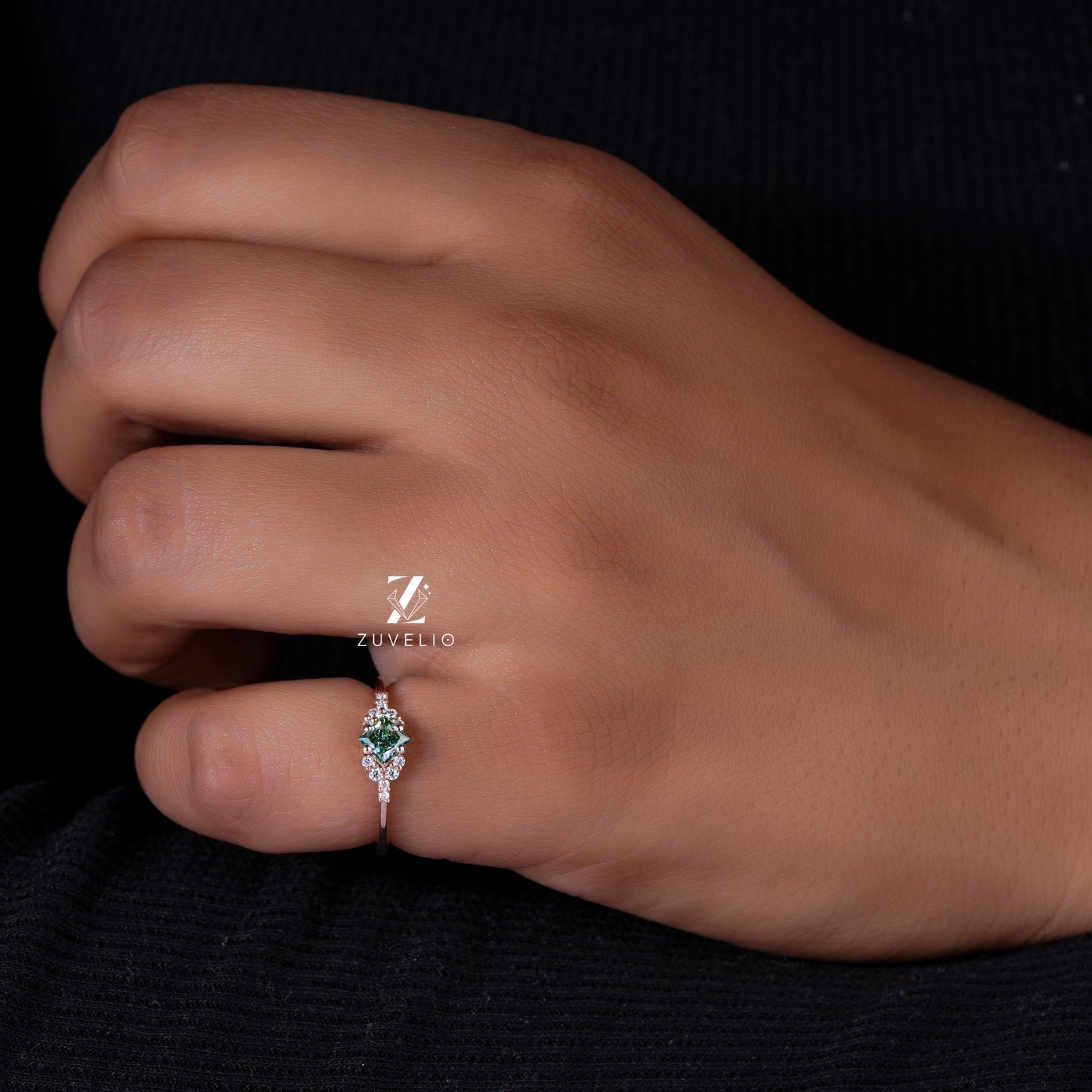 Princess Cut Cluster Ring