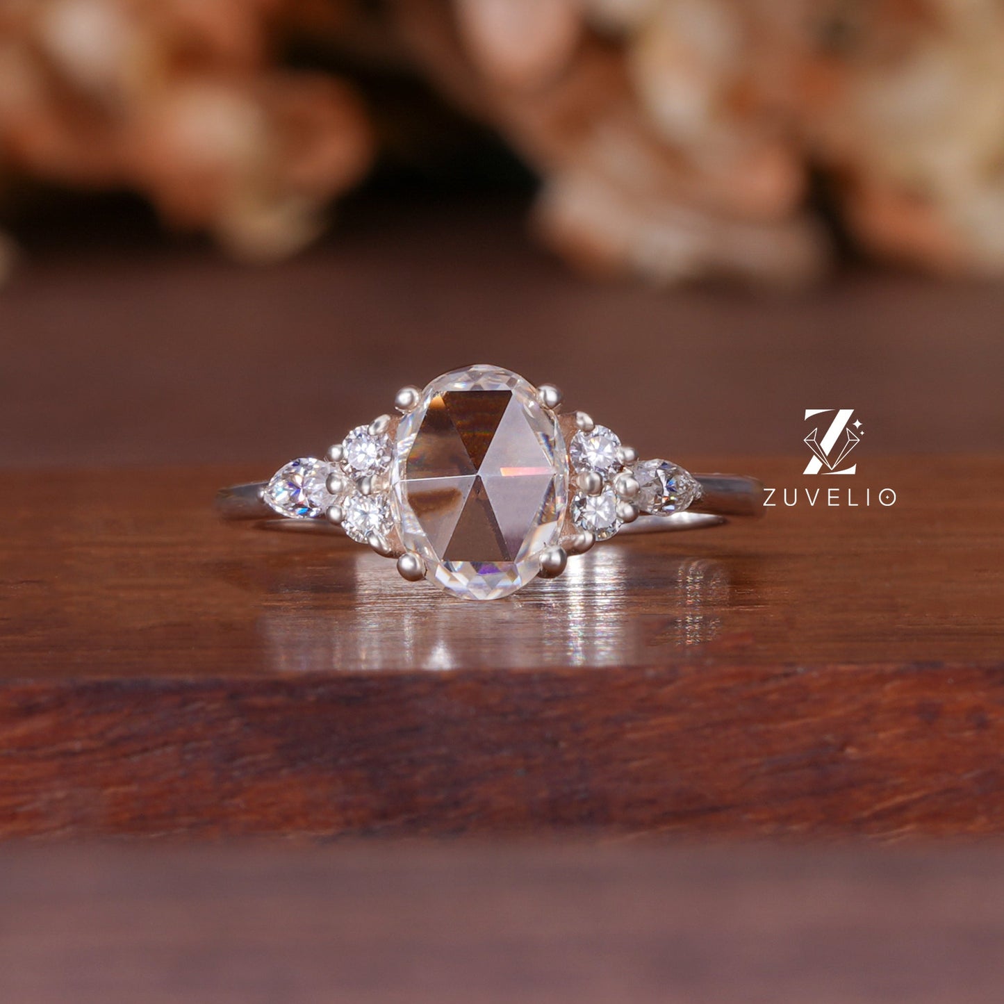 Oval Moissanite Designer Ring