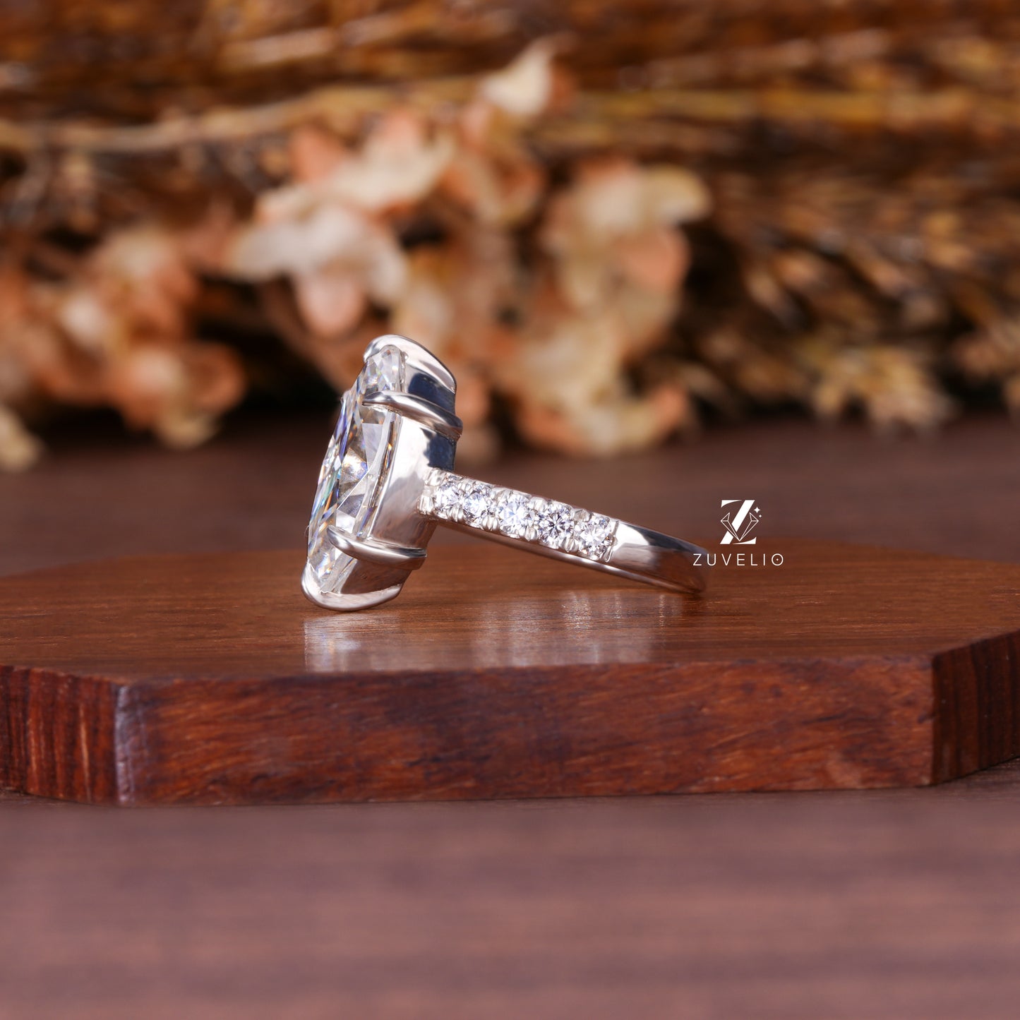 Marquise Moissanite Pavé Ring