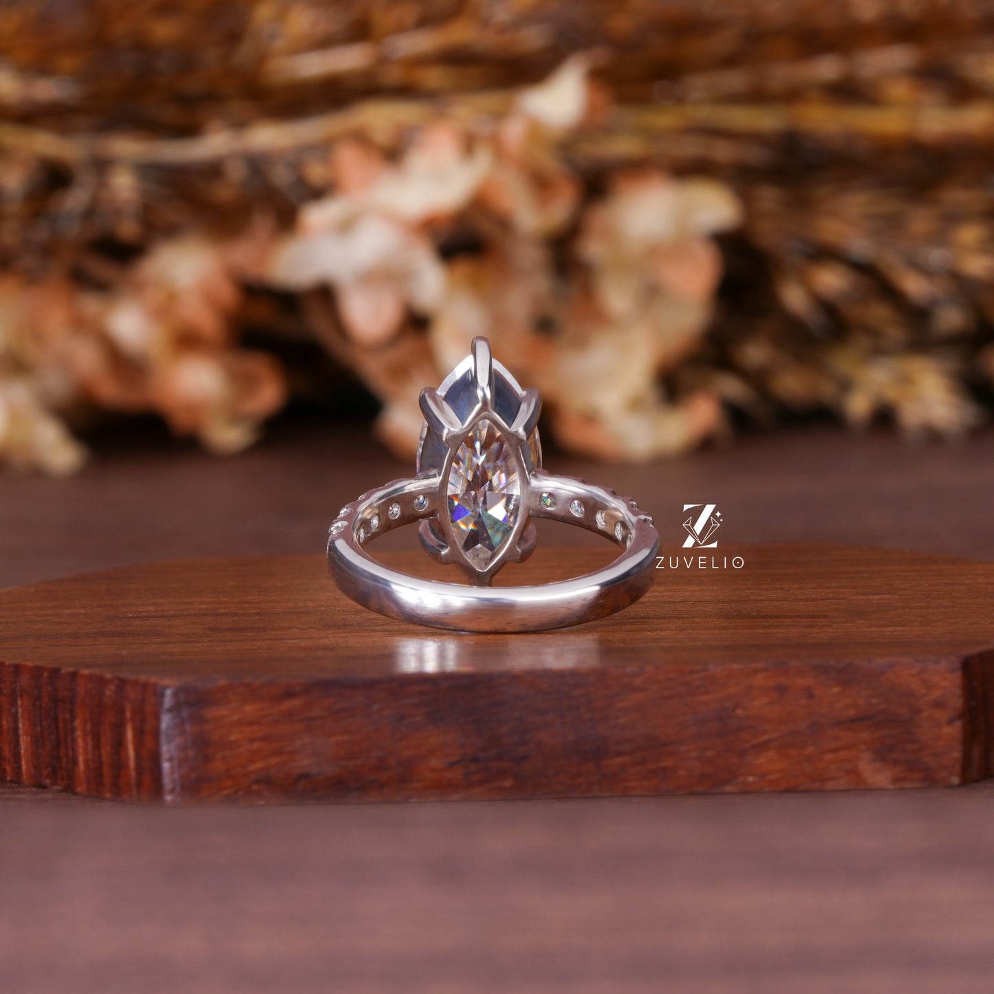 Marquise Moissanite Pavé Ring