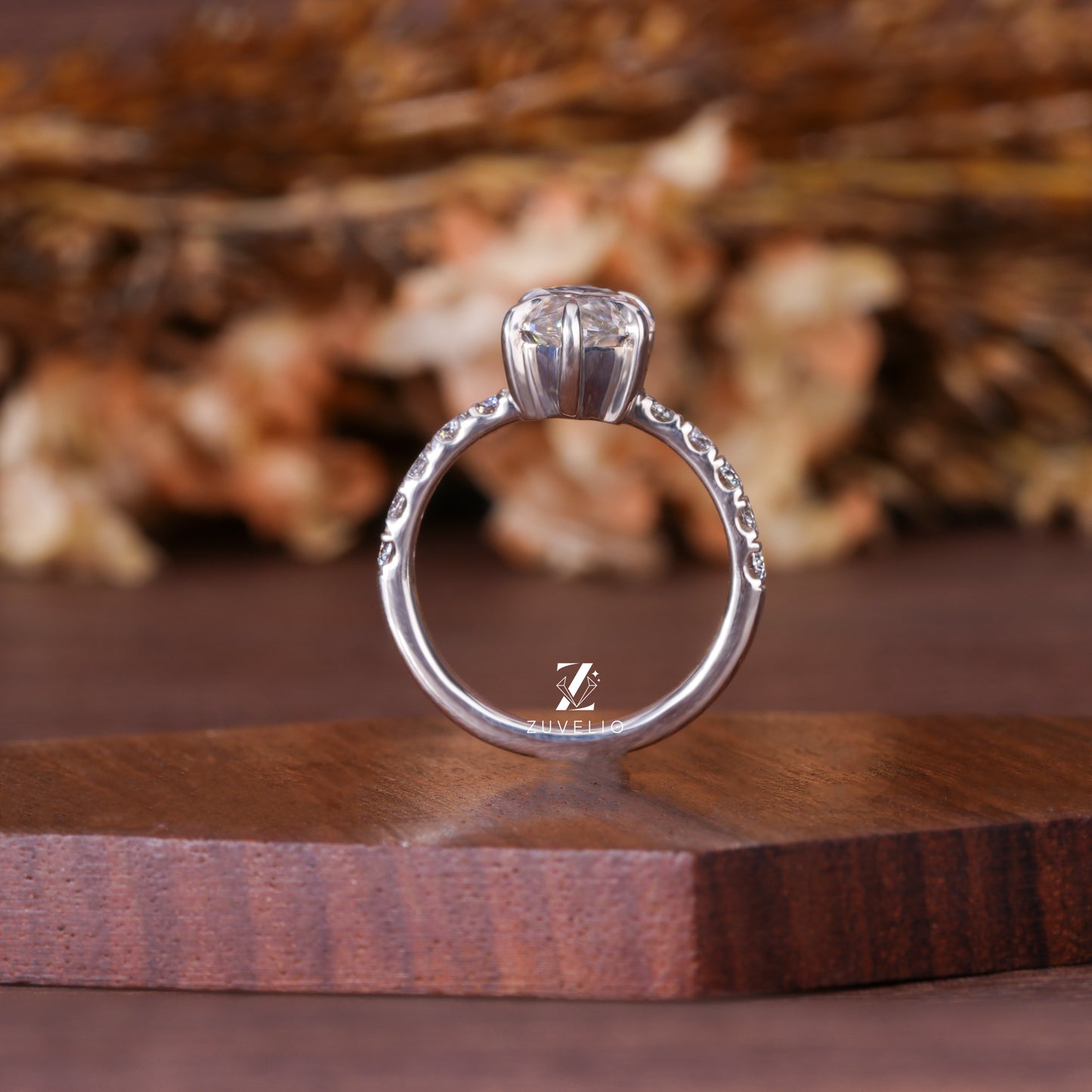 Marquise Moissanite Pavé Ring