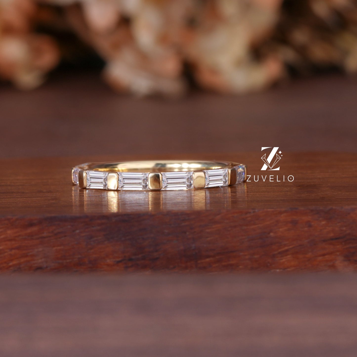 Dainty Baguette Moissanite Band