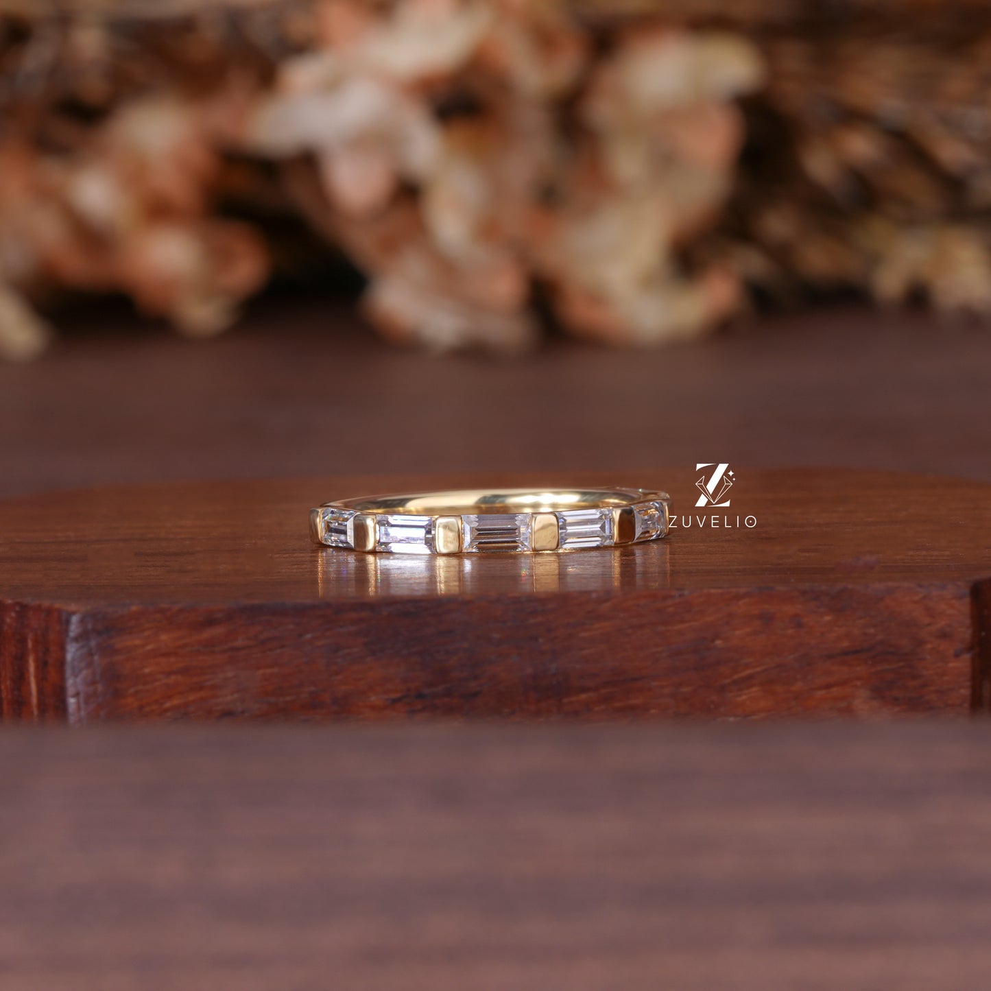 Dainty Baguette Moissanite Band