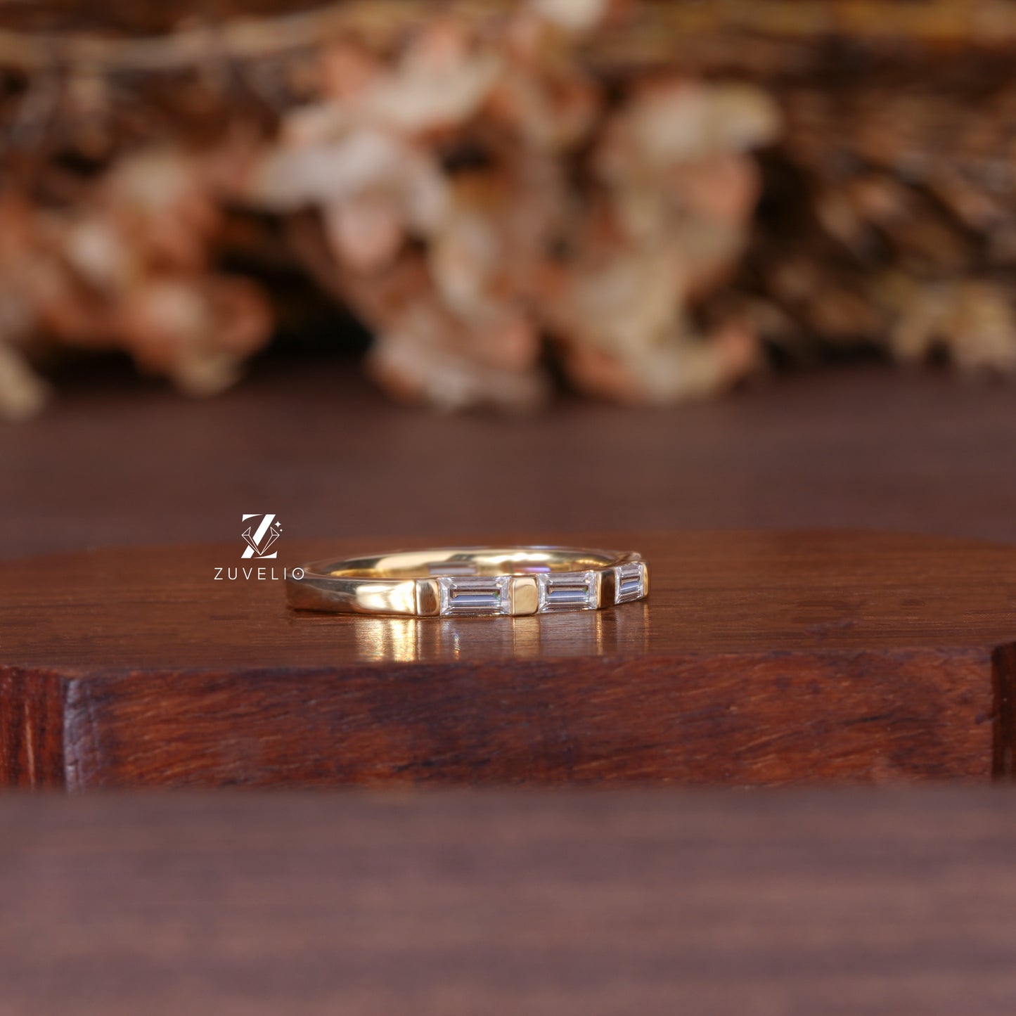 Dainty Baguette Moissanite Band