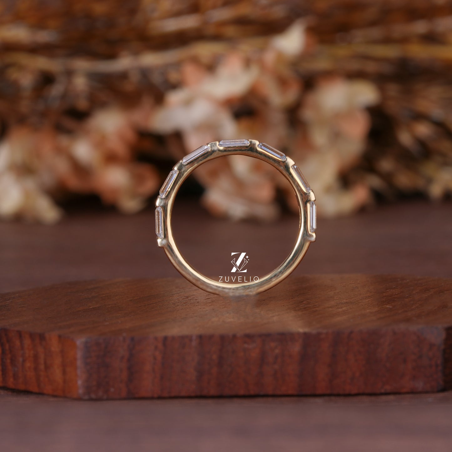 Dainty Baguette Moissanite Band
