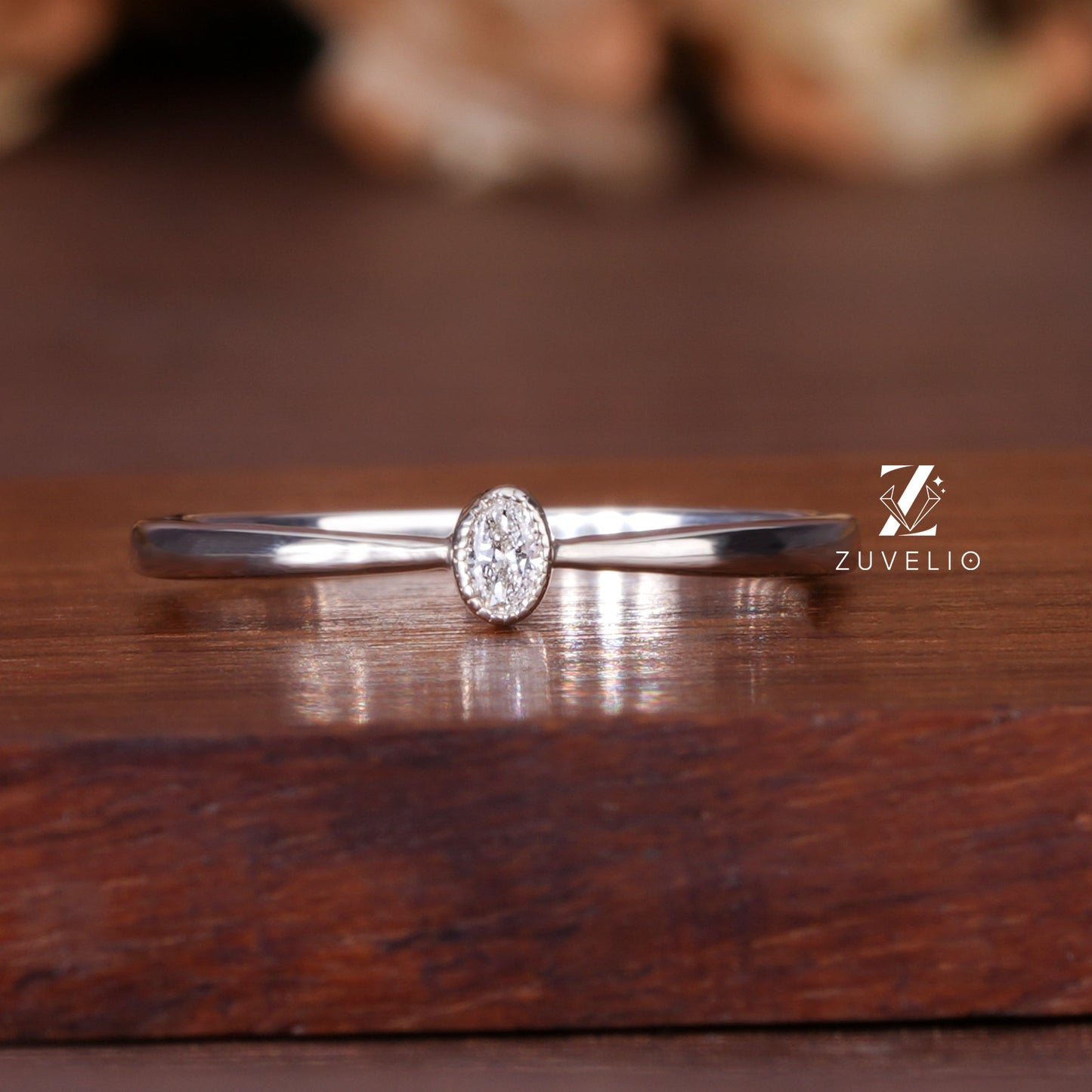 Dainty Oval Moissanite Ring