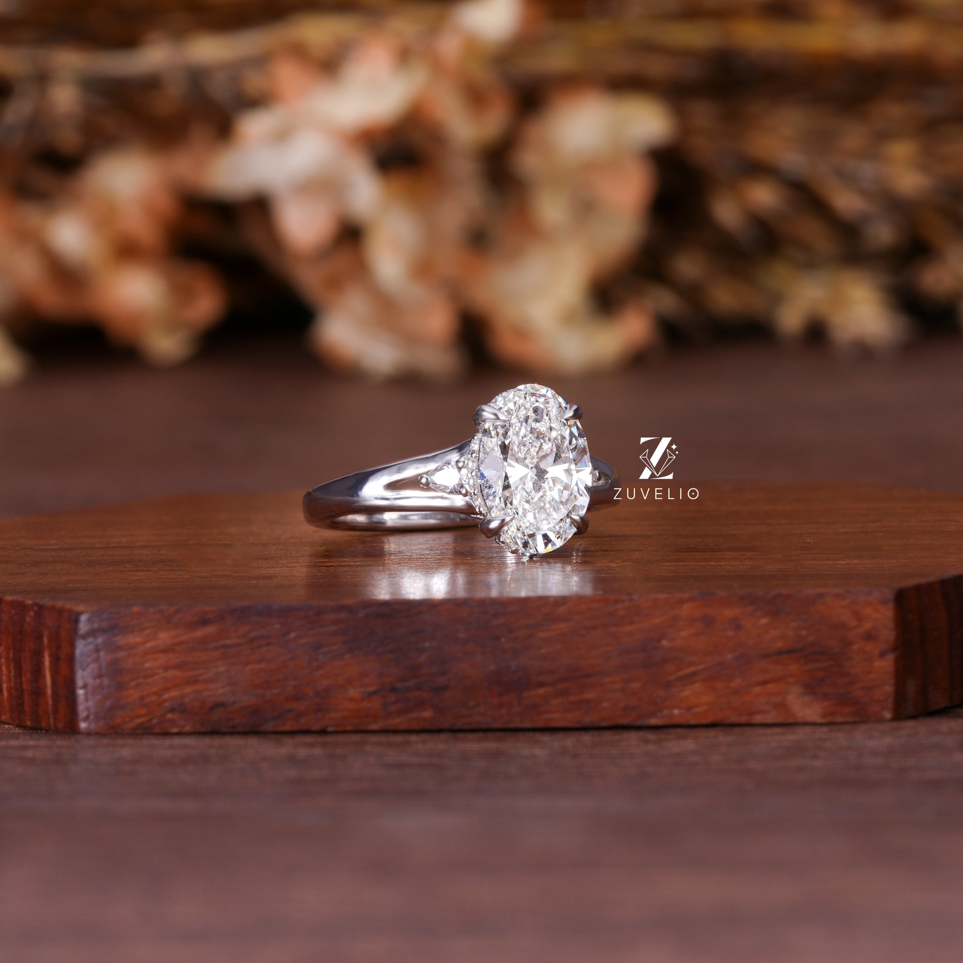 Oval Cut Filigree Diamond Ring