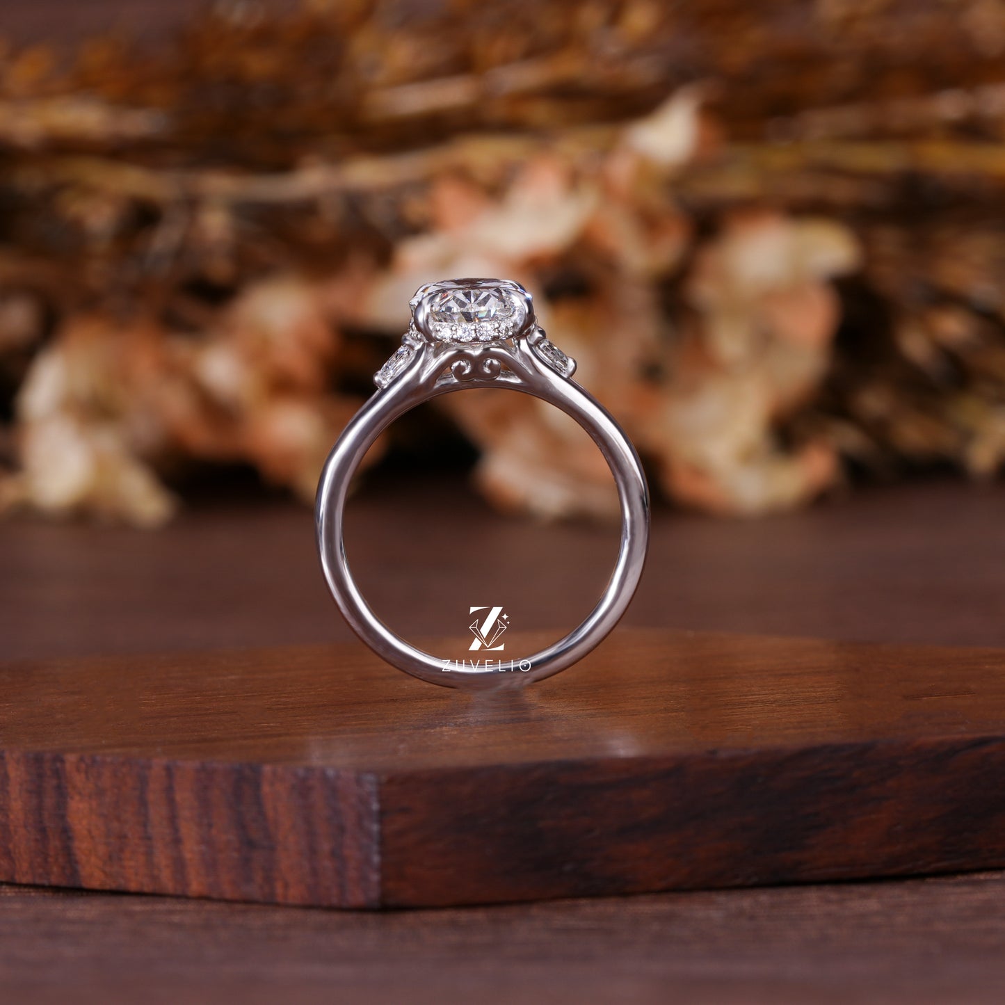 Oval Cut Lab Filigree Engagement Ring