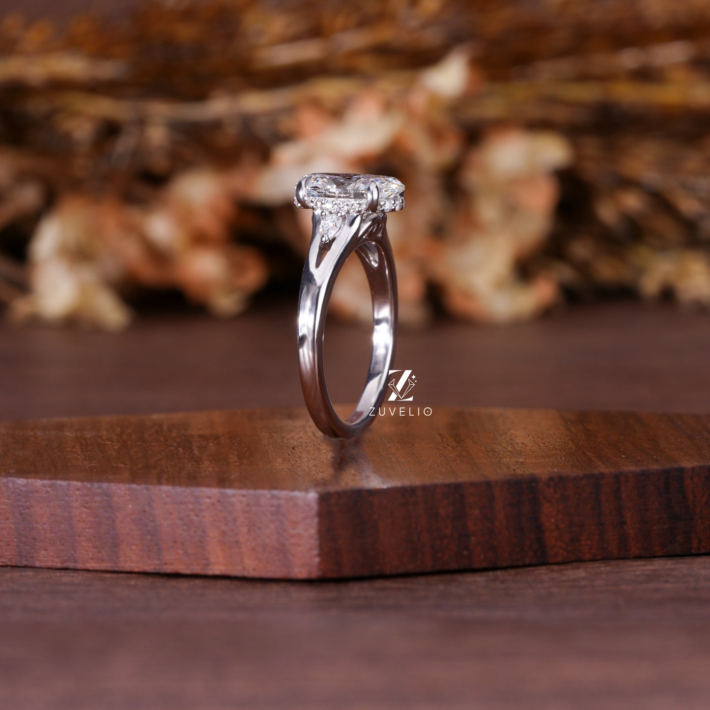 Cut Lab Filigree Engagement Ring