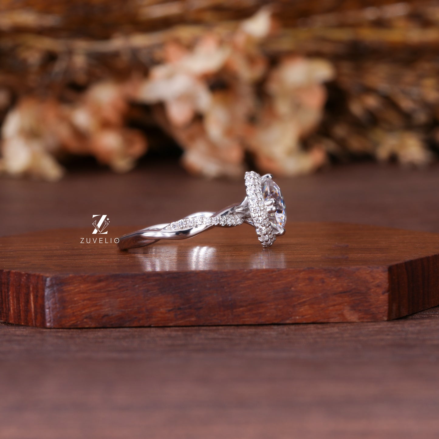 Round Double Halo Ring
