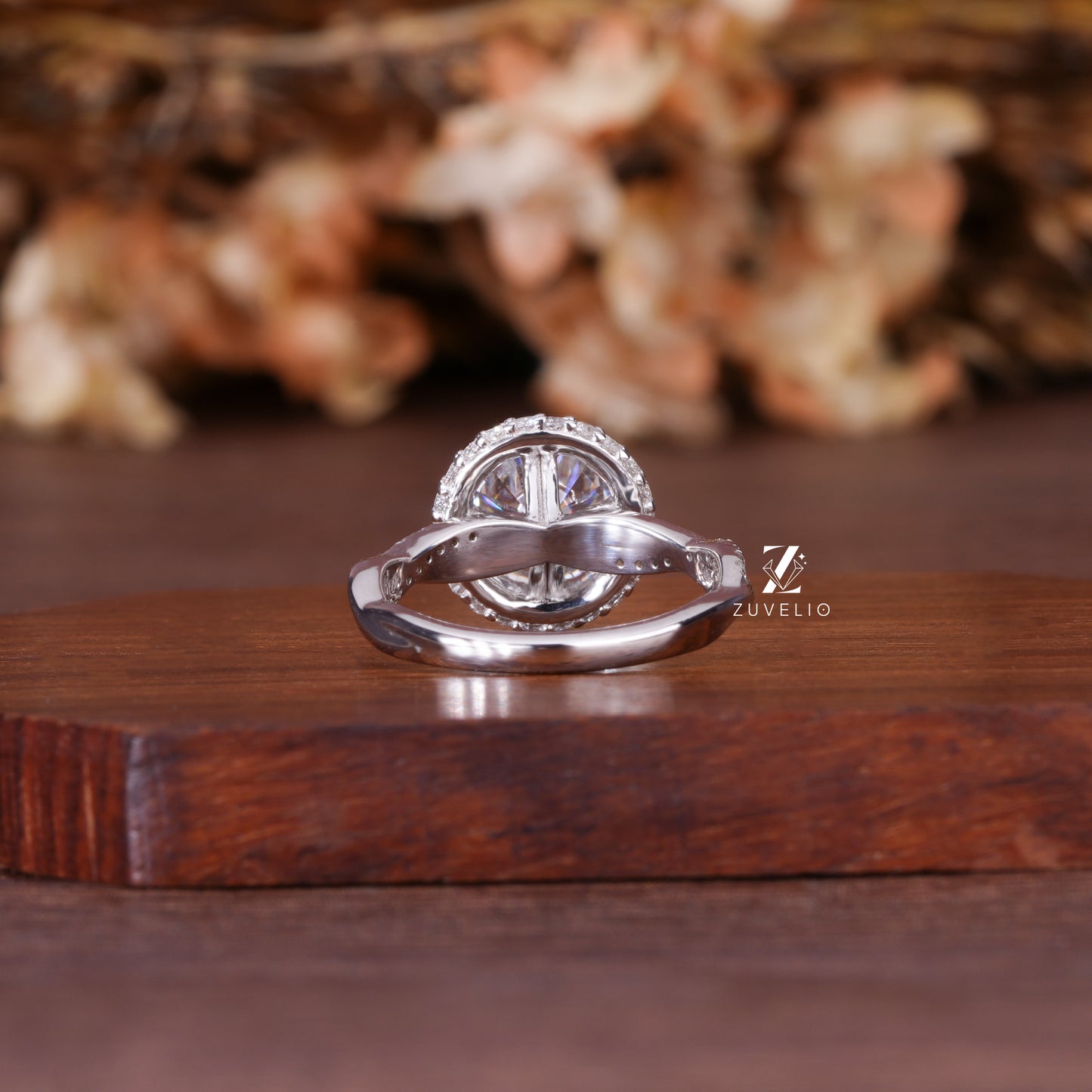 Round Double Halo Ring