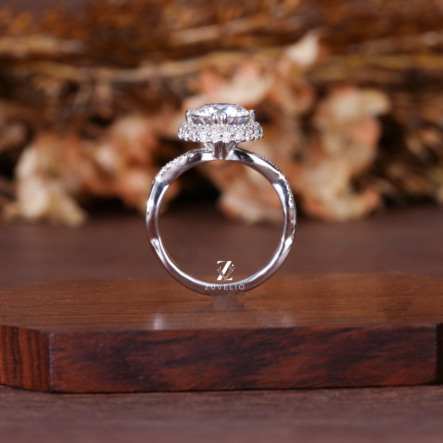 Round Double Halo Ring