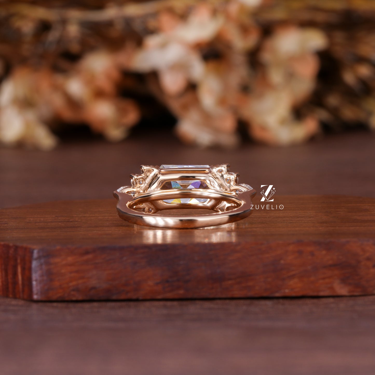 Hexagon Moissanite Bezel Ring