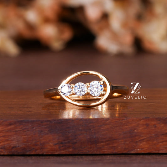 Round Moissanite Dome Ring