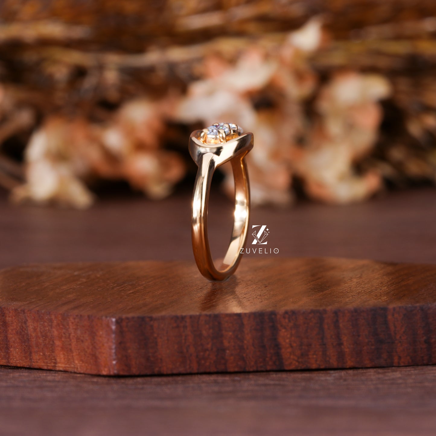Round Moissanite Dome Ring