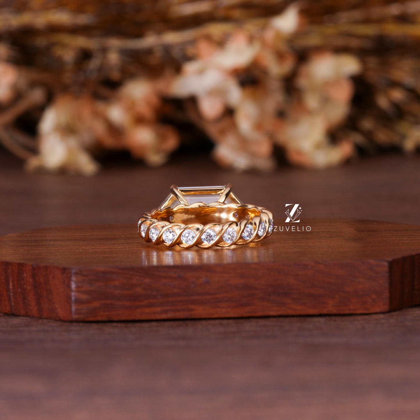 Hexagon Moissanite Designer Ring