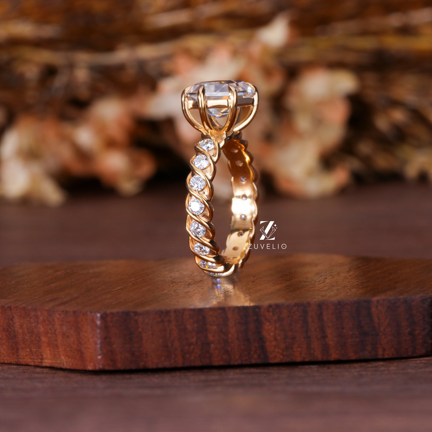 Hexagon Moissanite Designer Ring