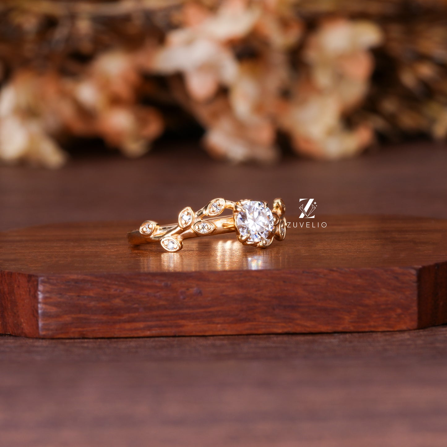 Nature Inspired Moissanite Ring
