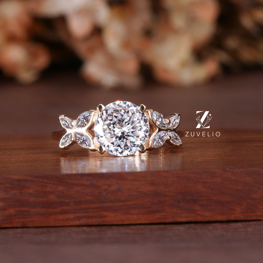 Butterfly Inspired Moissanite Ring