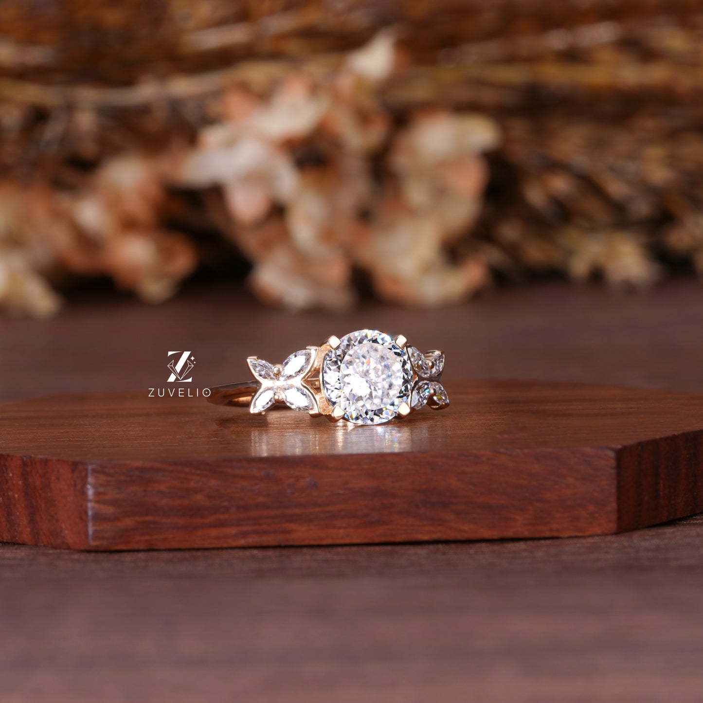 Butterfly Inspired Moissanite Ring