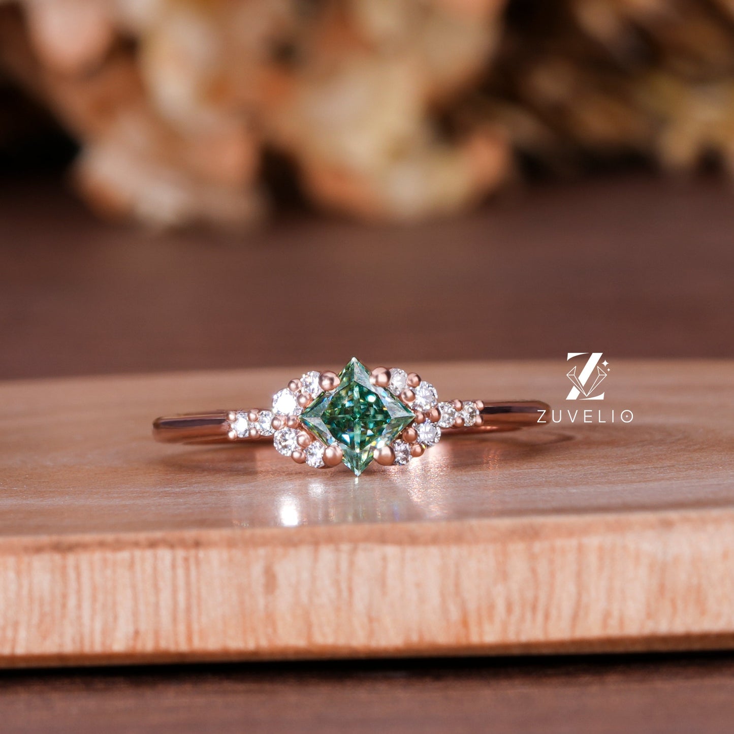 Princess Cut Cluster Ring
