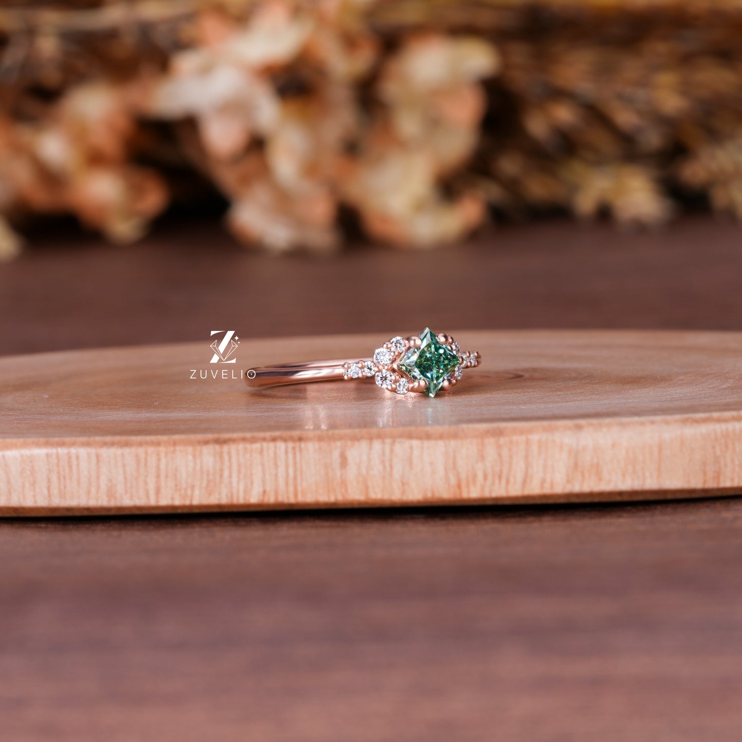 Princess Cut Cluster Ring
