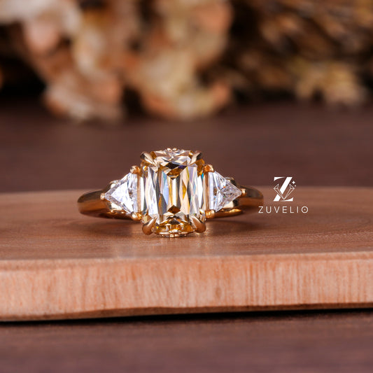Emerald Champagne Trilogy Ring