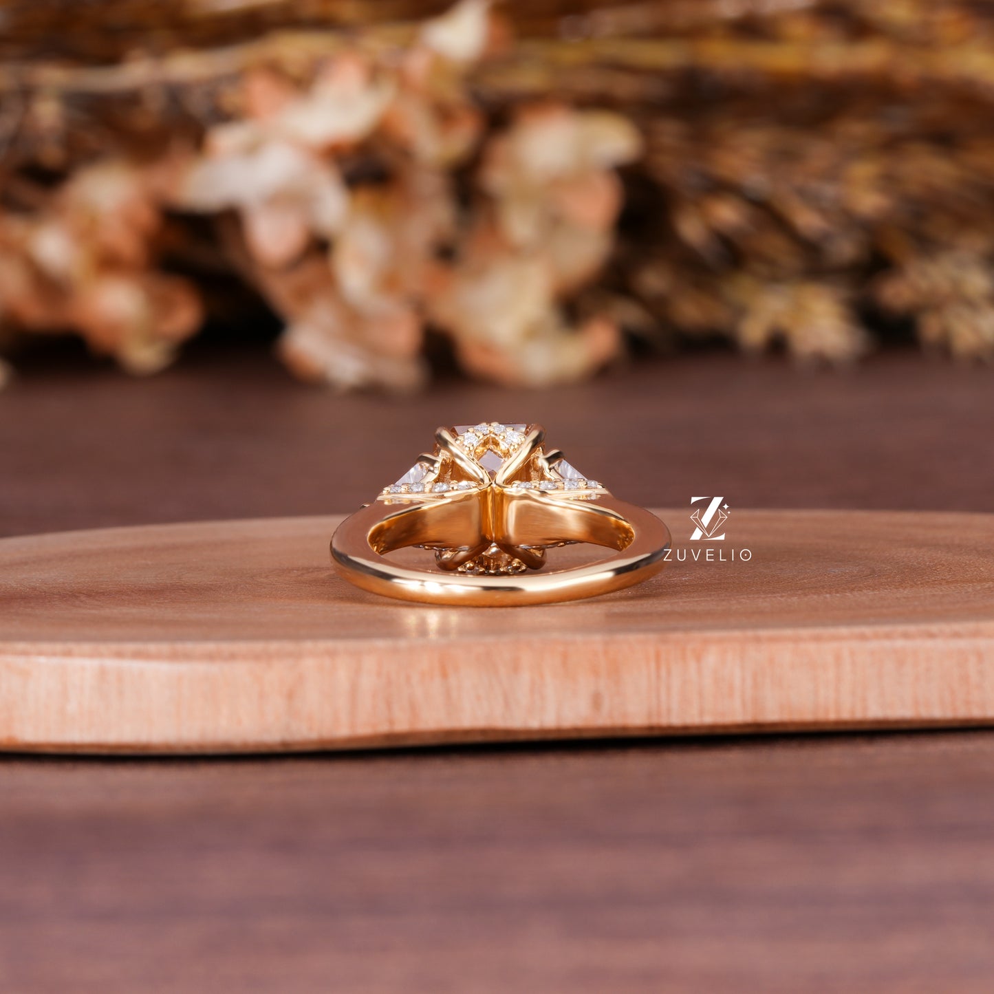 Emerald Champagne Trilogy Ring