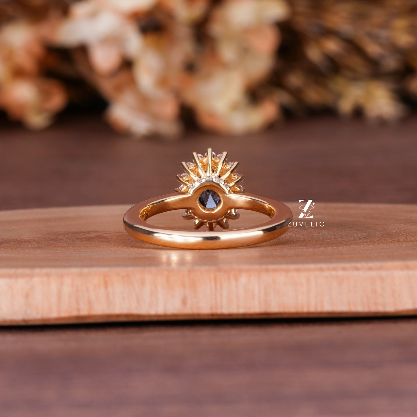 Royal Blue Halo Ring
