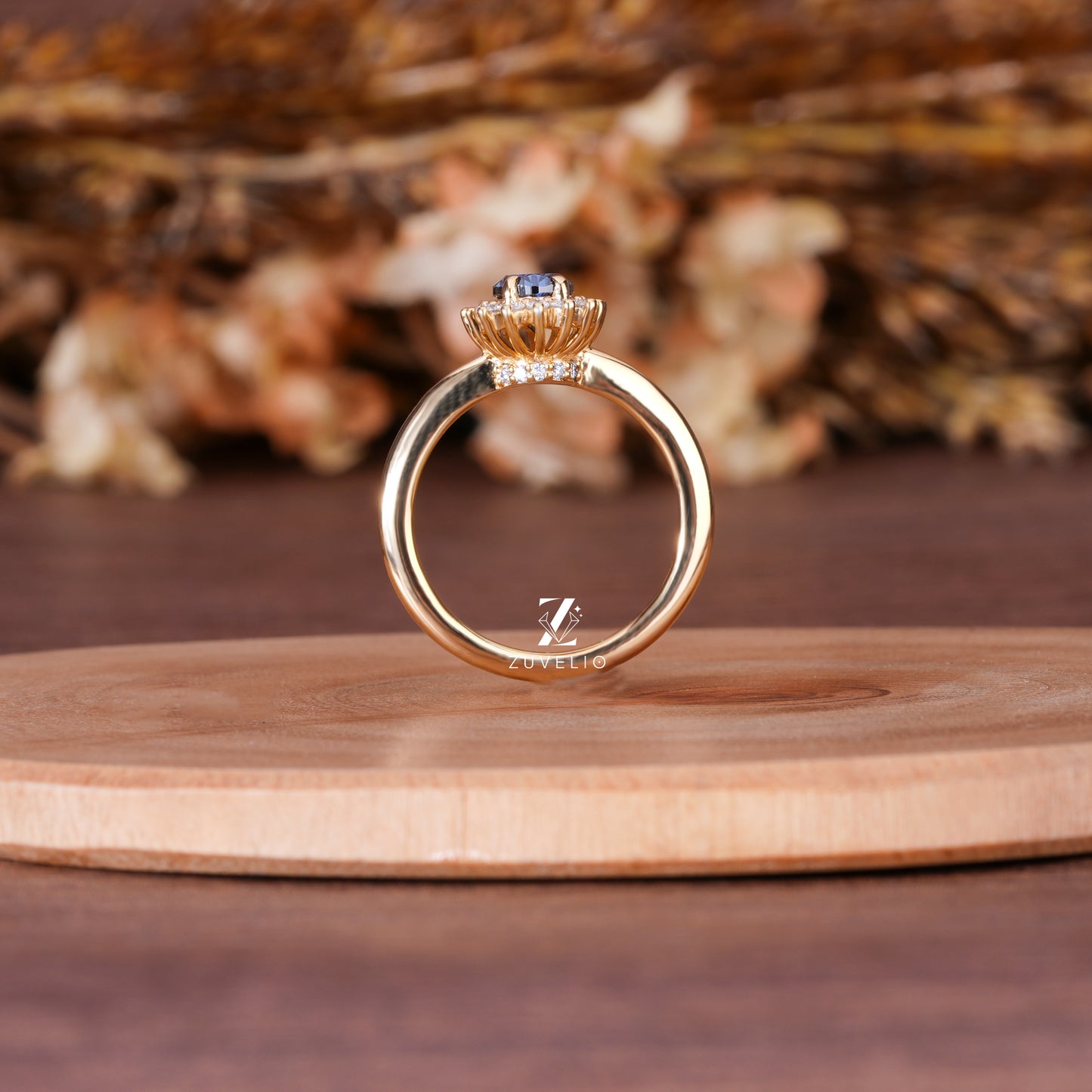 Royal Blue Halo Ring
