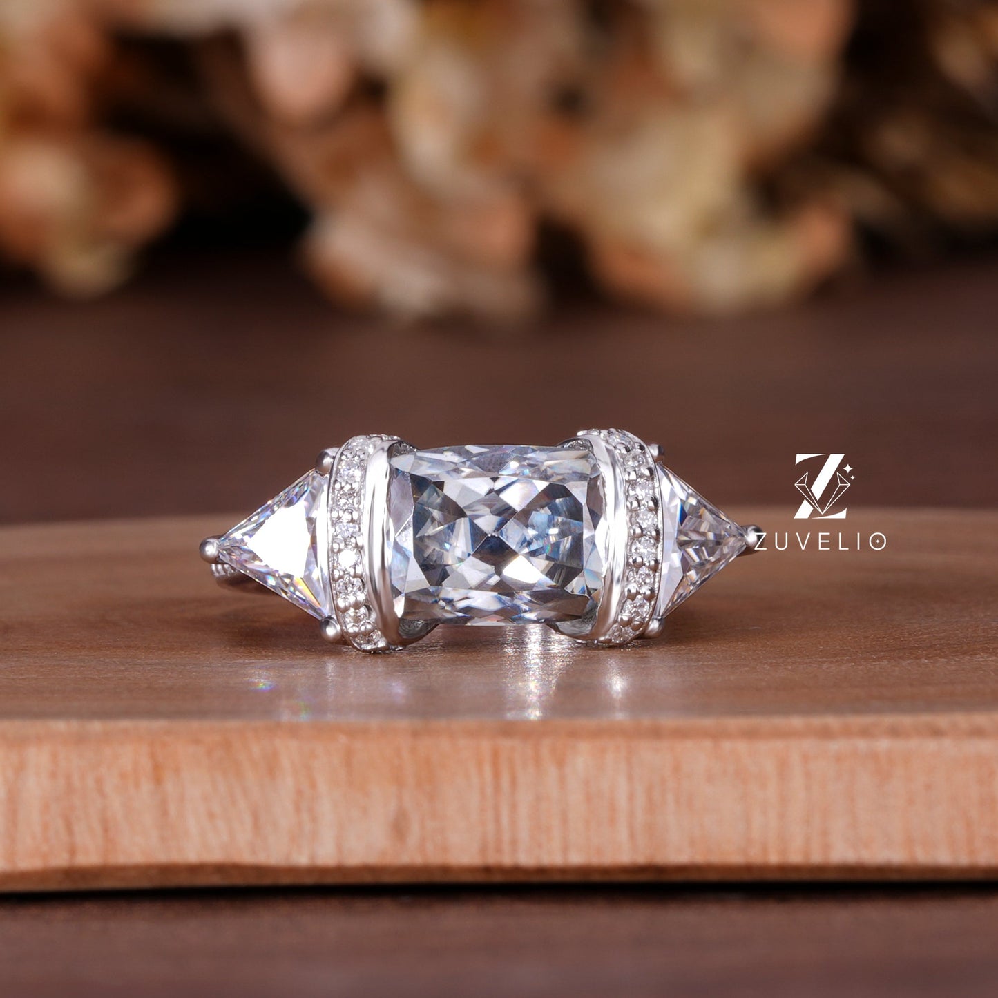 Vintage Blue Cushion Ring