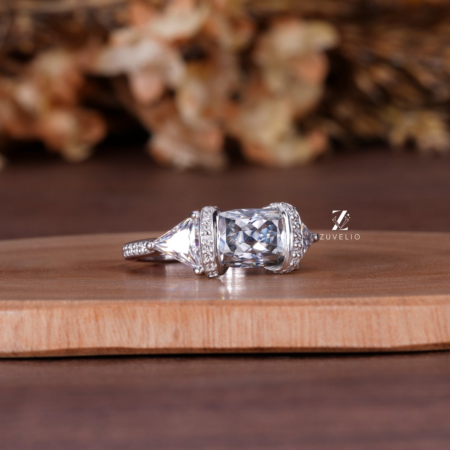 Vintage Blue Cushion Ring