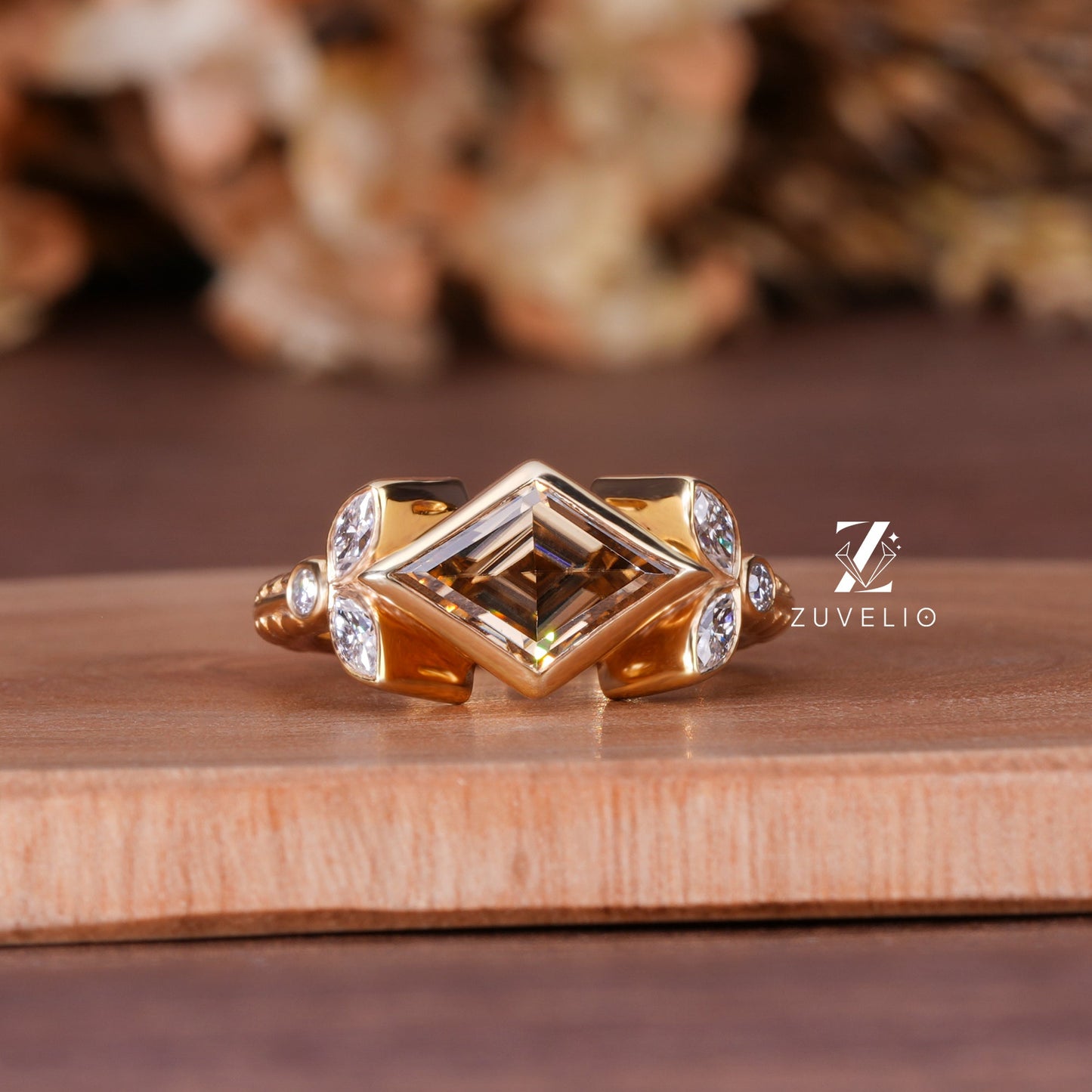 Champagne Lozenge Engagement Ring