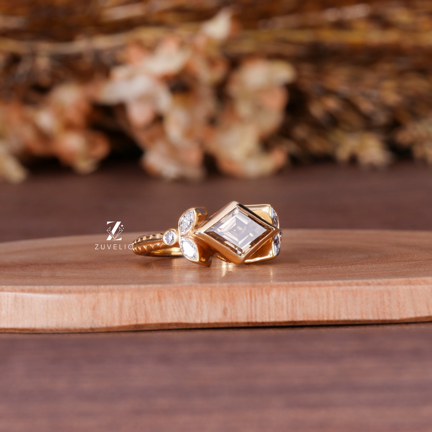 Champagne Lozenge Engagement Ring