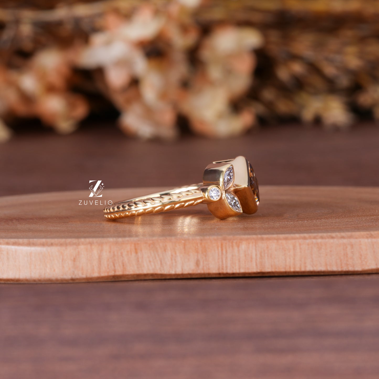Champagne Lozenge Engagement Ring