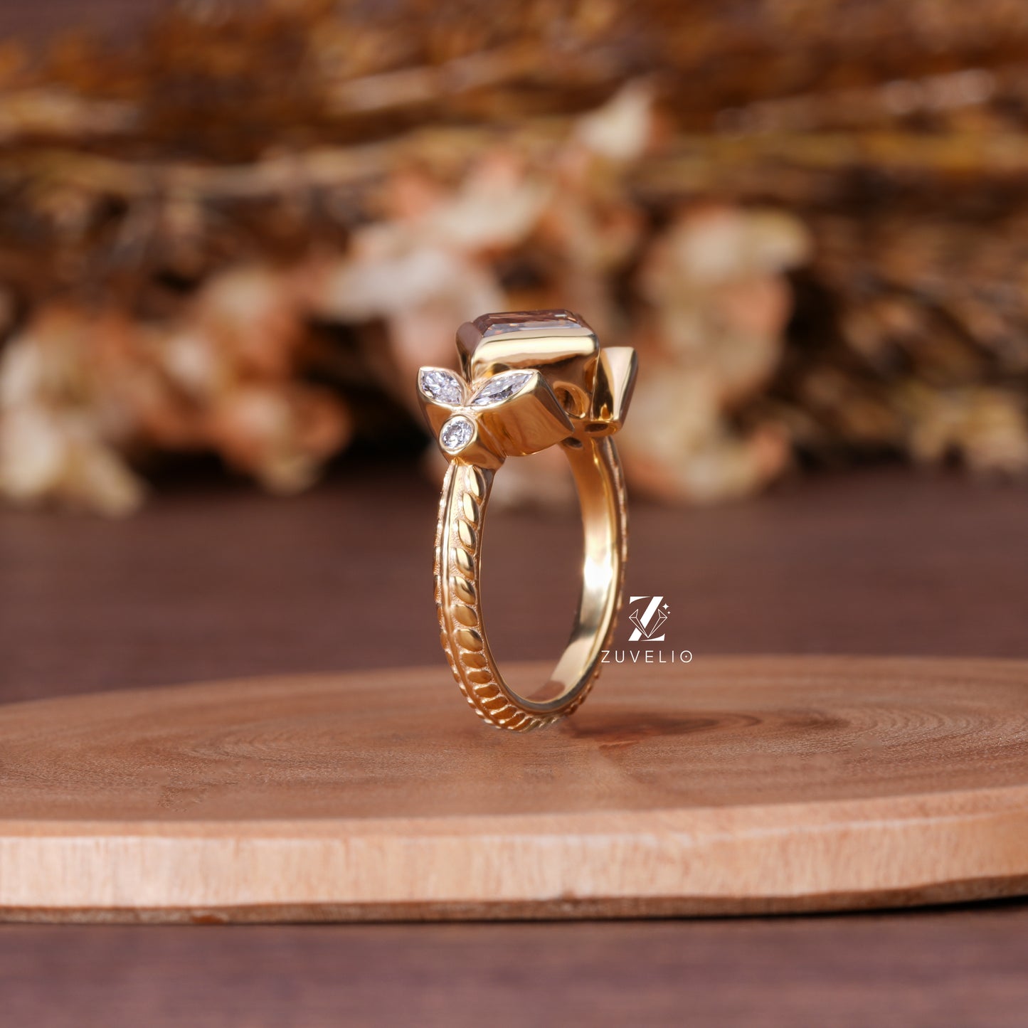 Champagne Lozenge Engagement Ring