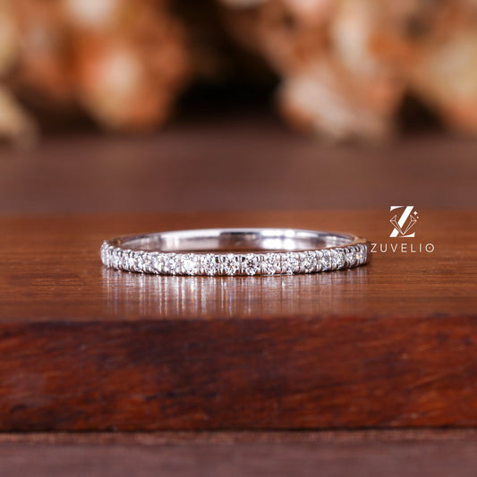 Dainty Pavé Moissanite Band