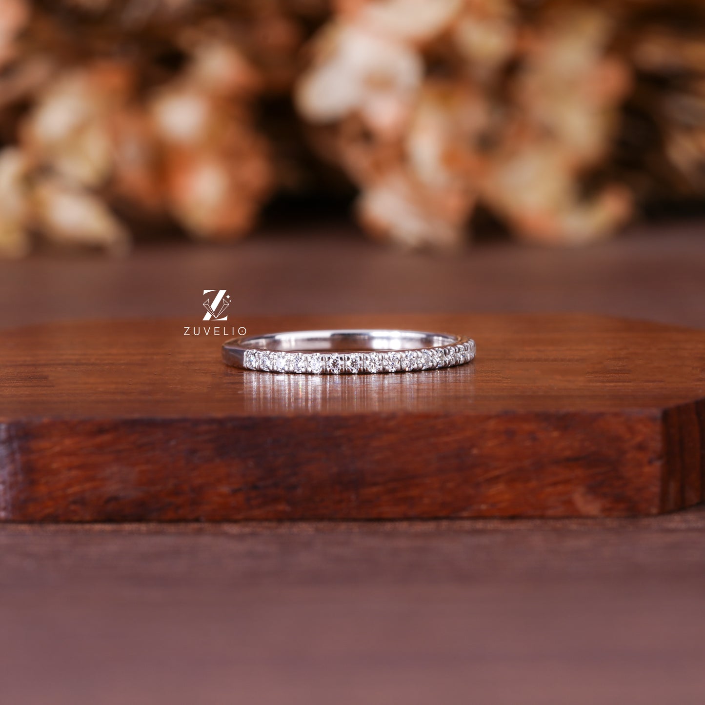 Dainty Pavé Moissanite Band