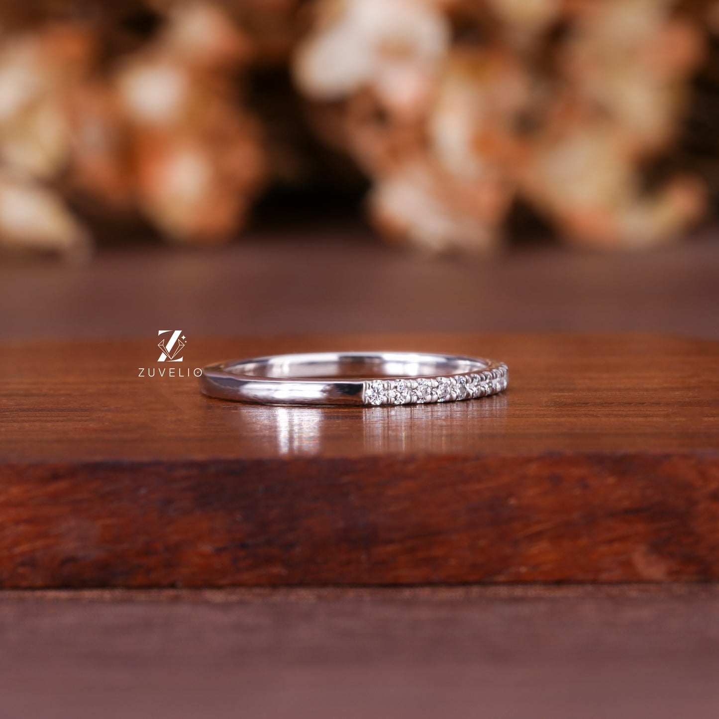 Dainty Pavé Moissanite Band