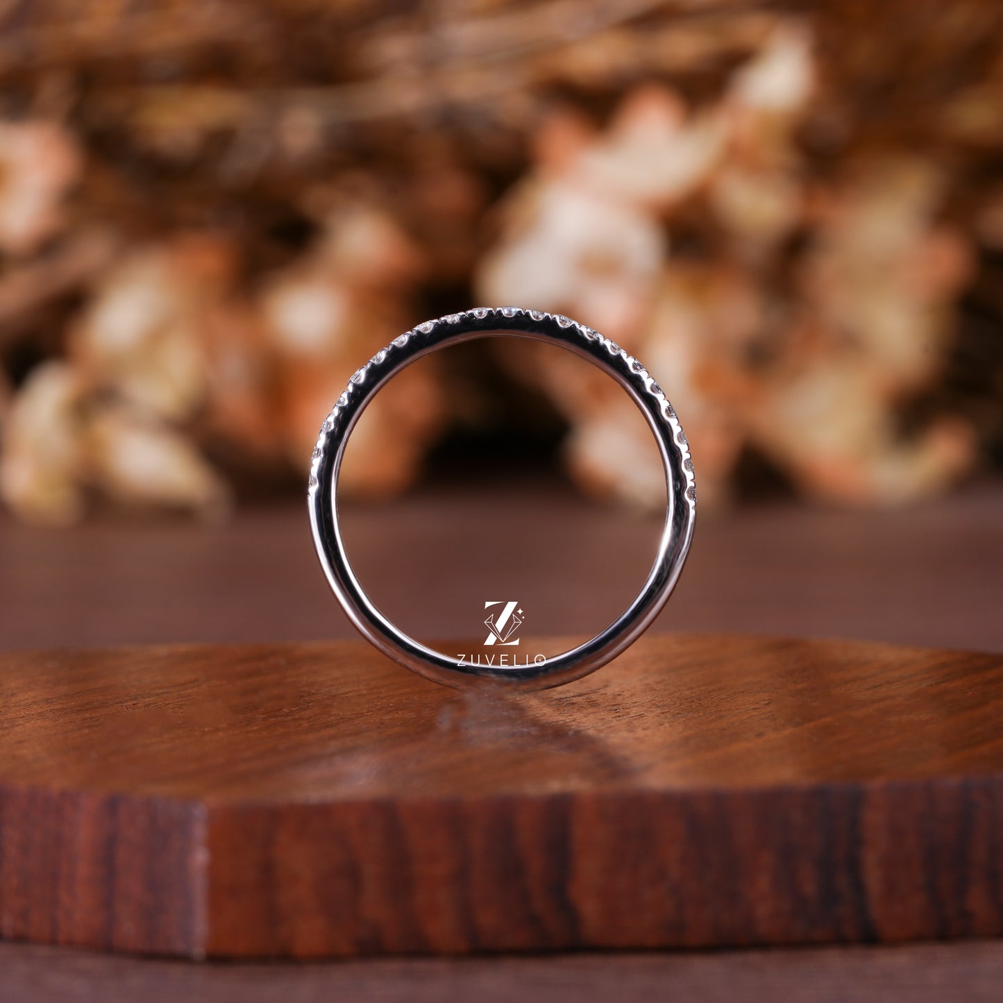 Dainty Pavé Moissanite Band