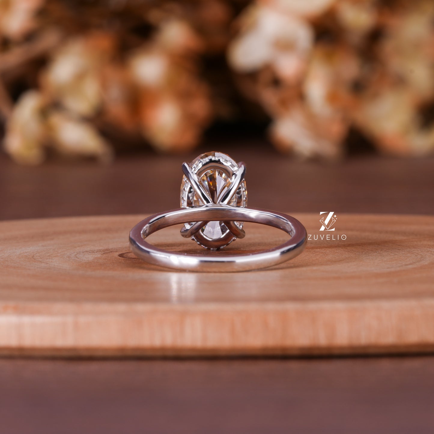 Oval Solitaire Champagne Ring