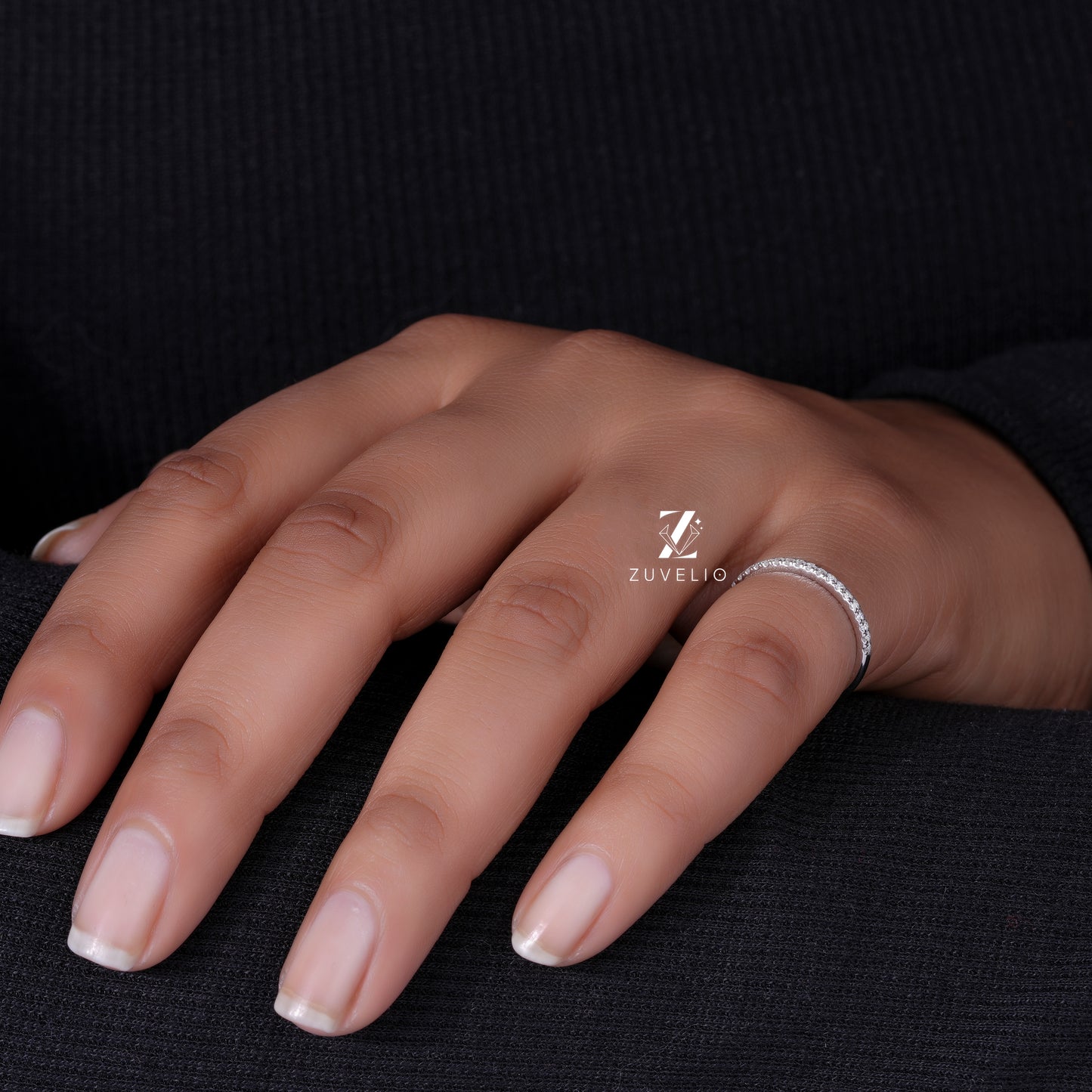Dainty Pavé Moissanite Band