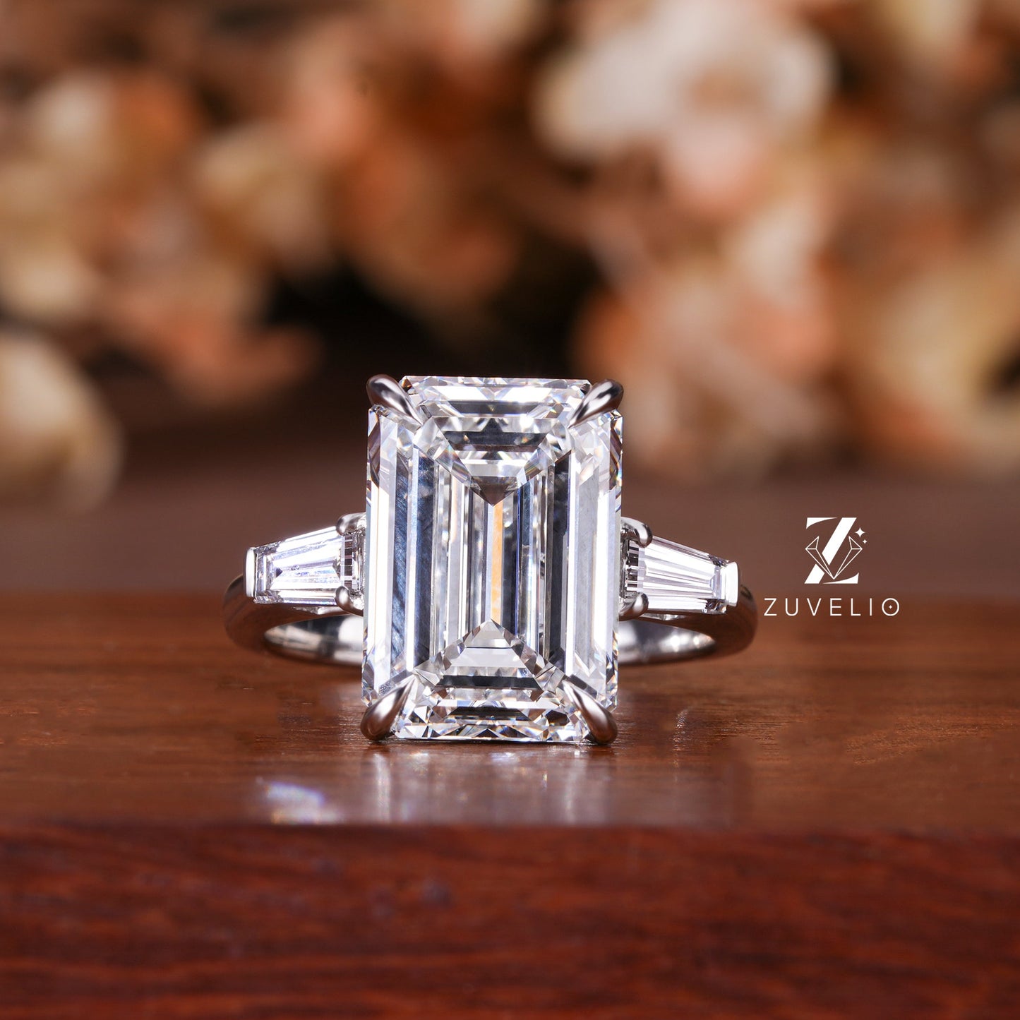 Emerald Baguette Diamond Ring